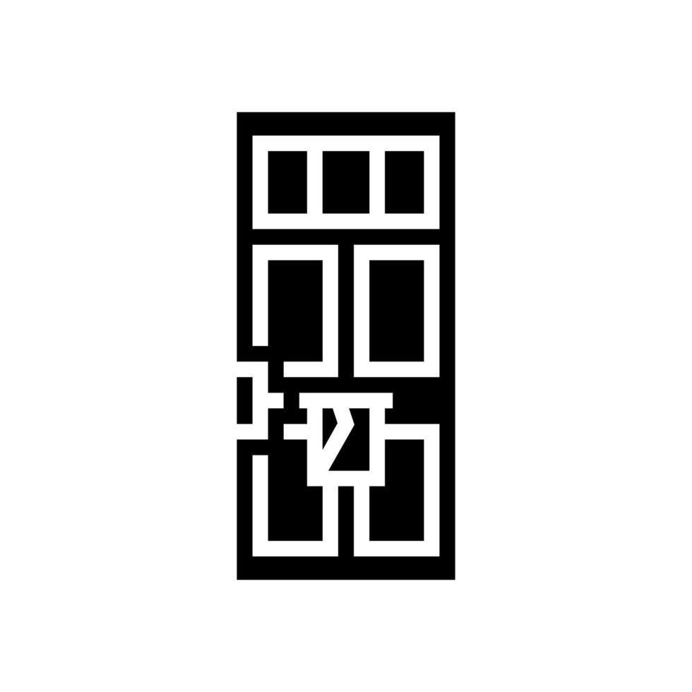 briefkasten in der tür glyph icon vector illustration