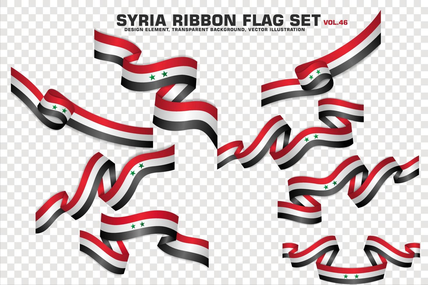 syrien bandflaggen gesetzt, elementdesign, 3d-stil. Vektor-Illustration vektor