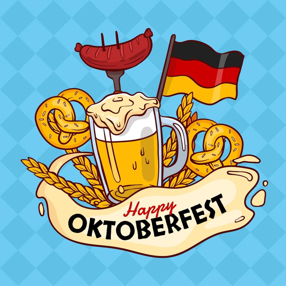 handritad oktoberfest koncept vektor