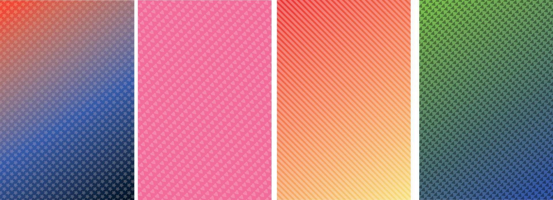 abstrakter geometrischer Linienmusterhintergrund für Geschäftsbroschüren-Coverdesign. lila, gelbe, rote, orange, rosa und grüne Vektor-Banner-Poster-Vorlage vektor