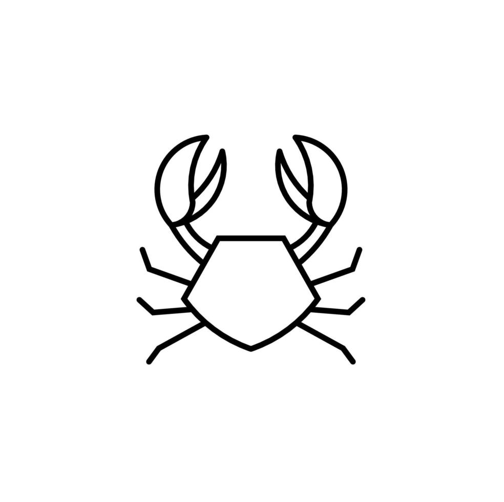 krabba platt ikon vektor