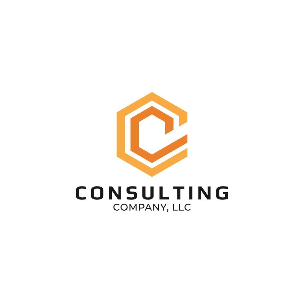 abstrakt initial bokstav cc logotyp i orange färg isolerad i vit bakgrund tillämpas för företag och konsult logotyp också lämplig för varumärken eller företag har initial namn c eller cc. vektor