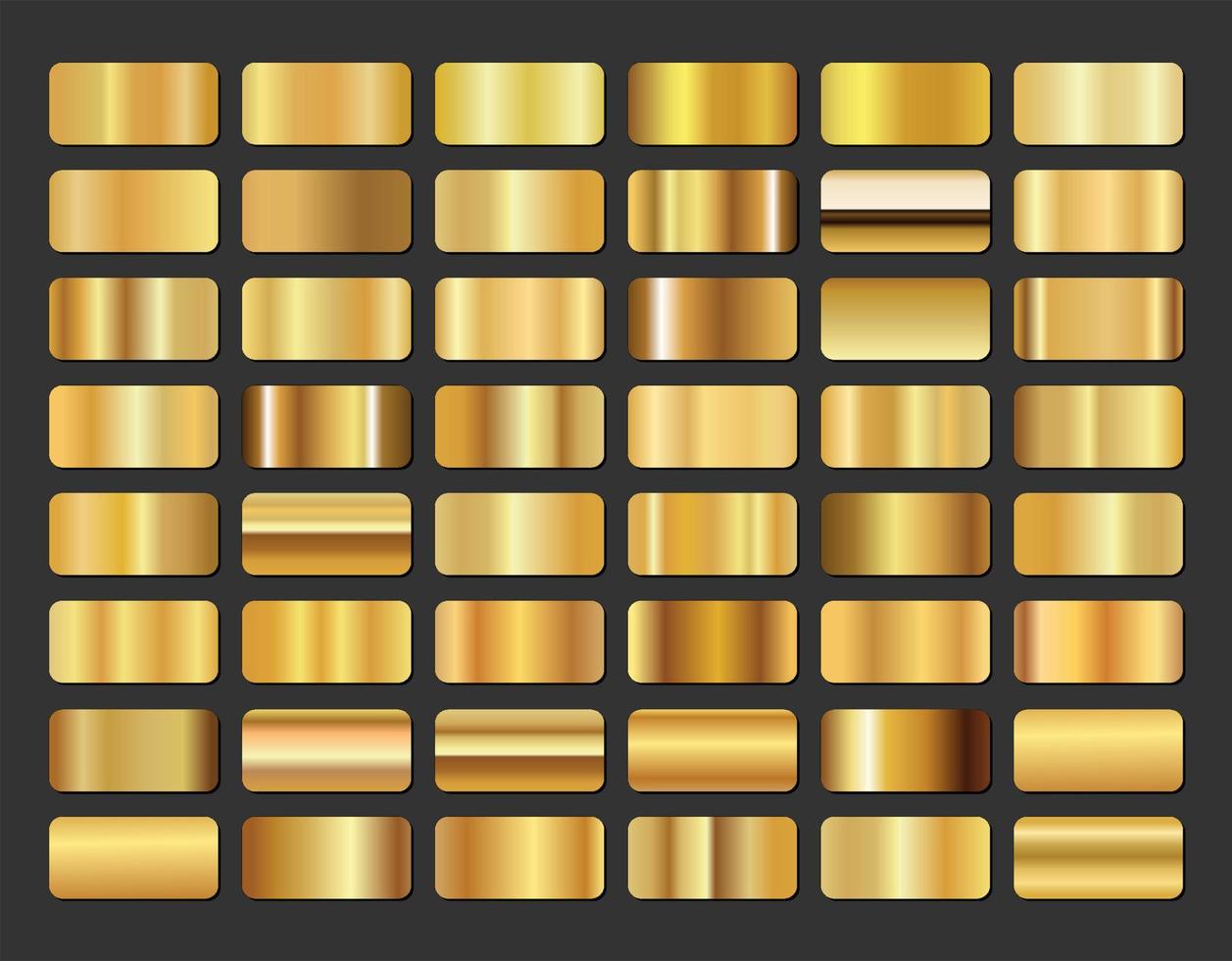 Mega-Sammlung von metallischen Goldverläufen vektor