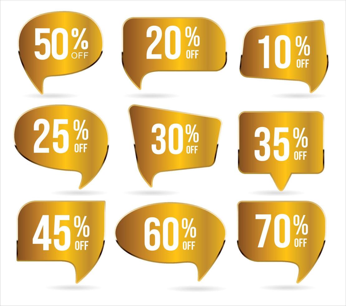 samling av gyllene märken och etiketter retro super rea stil vektor