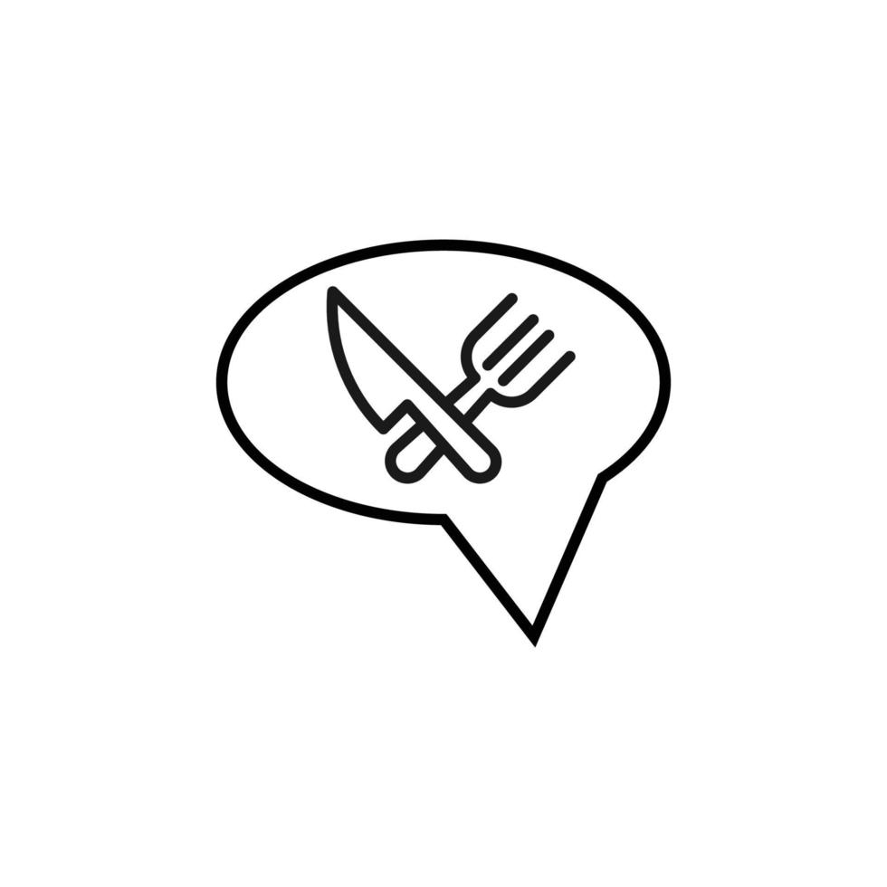 tecken och symboler koncept. kontursymbol i platt stil. redigerbar linje. linje ikon av korsad kniv och sked vektor