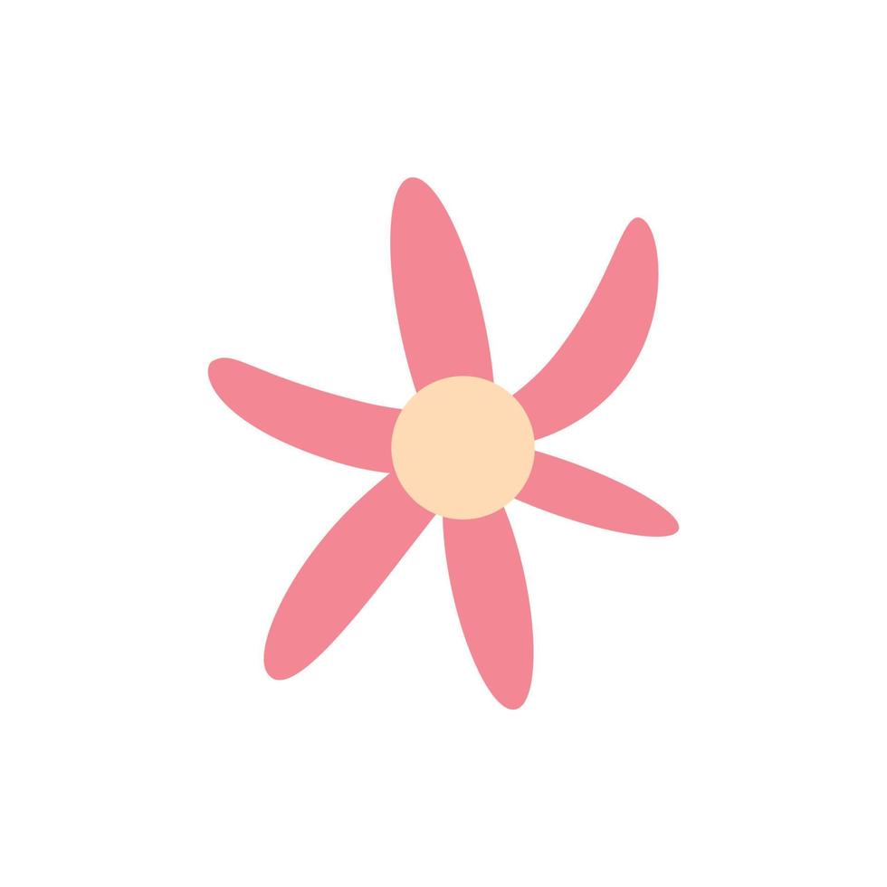 lebendiges Bild der Blume. perfekt für Artikel, Bücher, Apps, Websites, Textilien. Illustration einer rosa Blume mit helloranger Narbe vektor