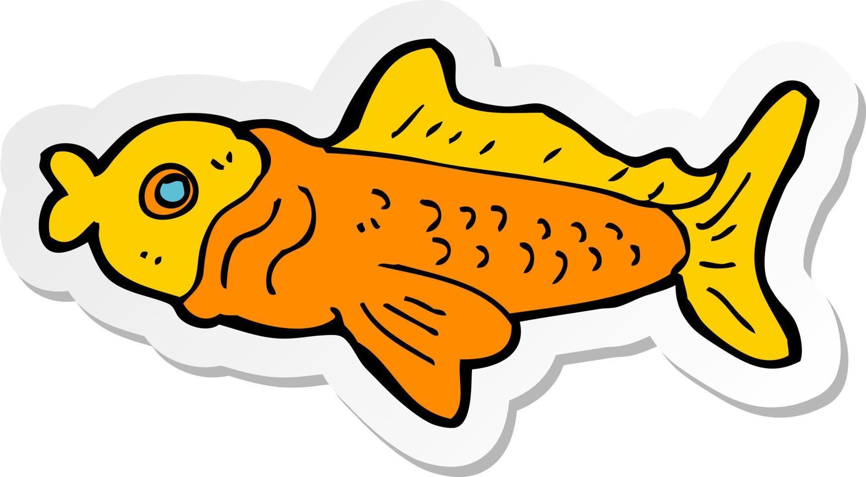 klistermärke av en tecknad rolig fisk vektor