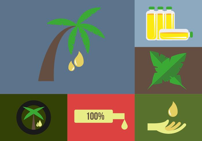 Illustrationer av Palm Oil Icons vektor