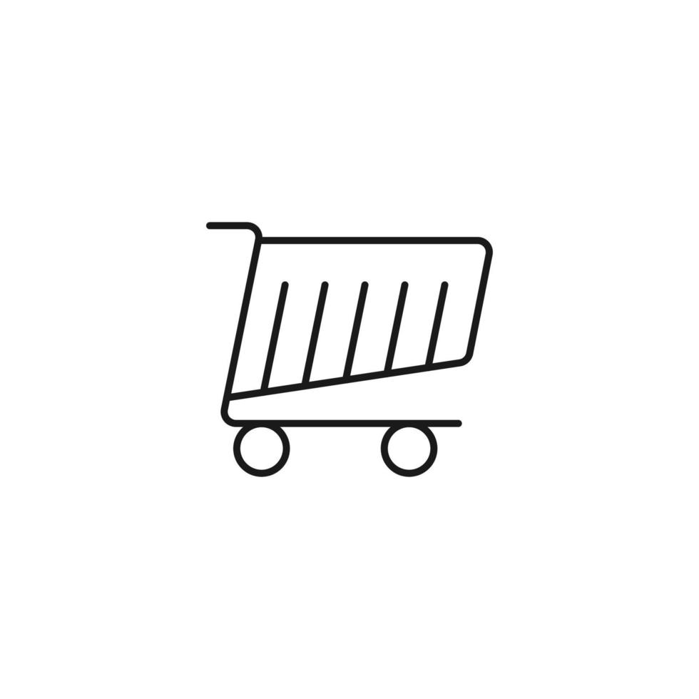 shopping, sälj och köp koncept. vektor tecken i platt stil. lämplig för annonser, webbplatser, artiklar. redigerbar linje. linjeikon för kundvagn för att köpa mat och andra föremål