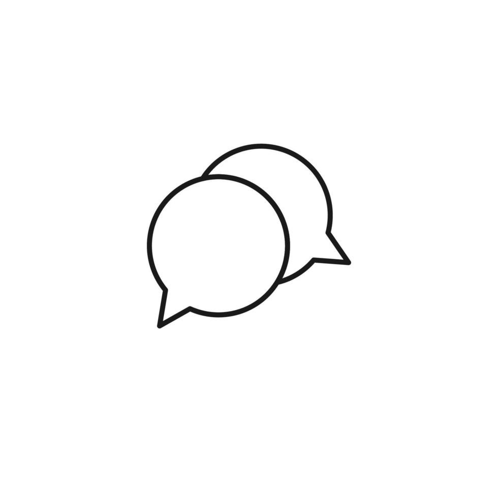 svart och vitt enkelt tecken. monokrom minimalistisk illustration lämplig för appar, böcker, mallar, artiklar etc. vektorlinjeikon av runda bubblor för tal och dialog vektor