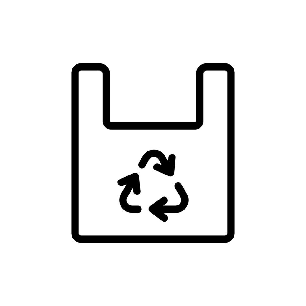 Beutel-Recycling-Symbol Vektor-Umriss-Illustration vektor