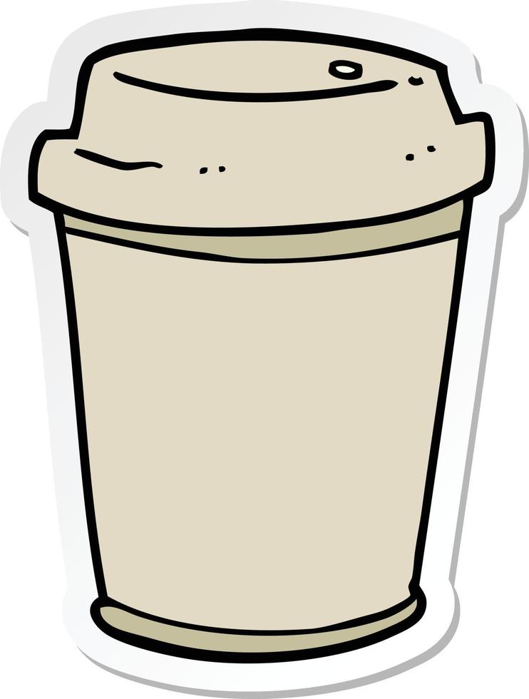 Aufkleber einer Cartoon-Kaffeetasse zum Mitnehmen vektor