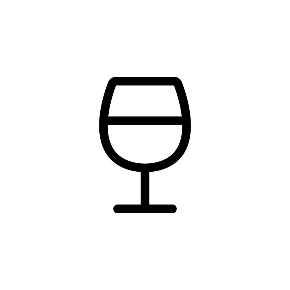 ett glas vin ikon vektor. isolerade kontur symbol illustration vektor