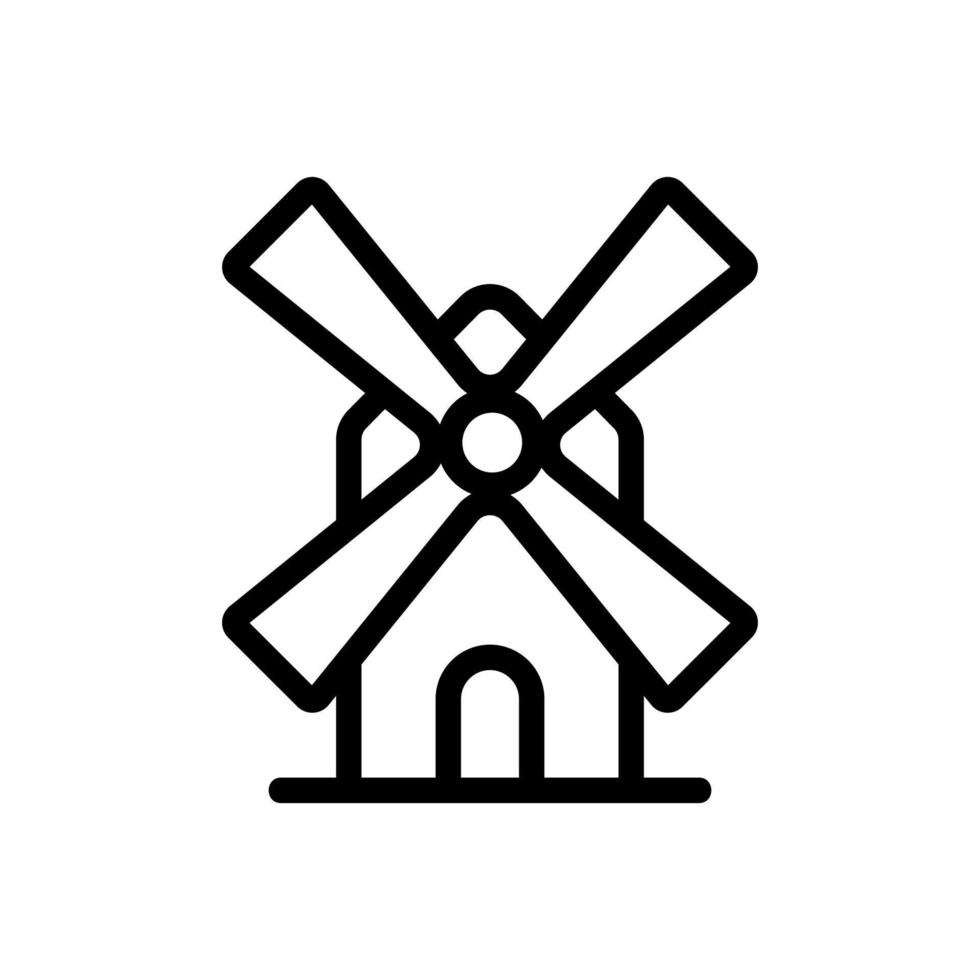 väderkvarn ikon vektor. isolerade kontur symbol illustration vektor