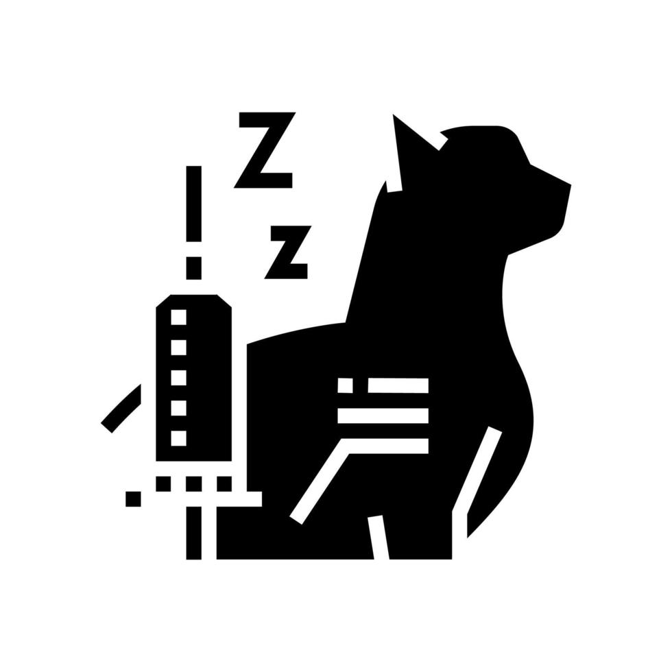 Anästhesie-Katzen-Glyphen-Symbol-Vektor-Illustration vektor