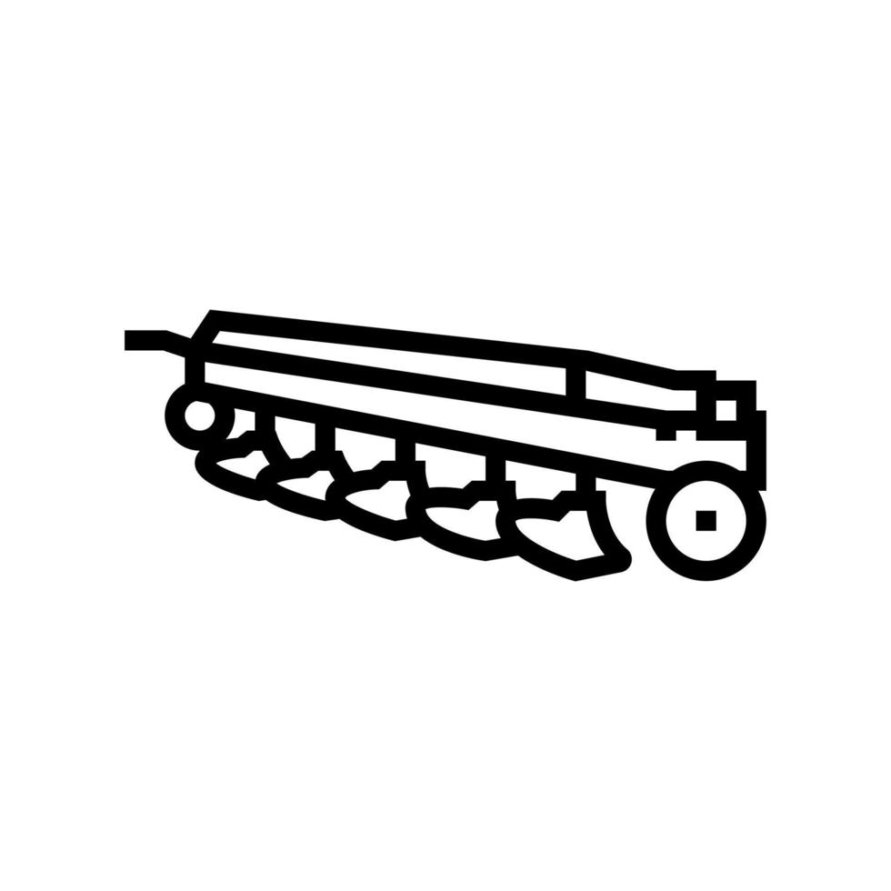 Pflüge Landmaschinen Symbol Leitung Vektor Illustration