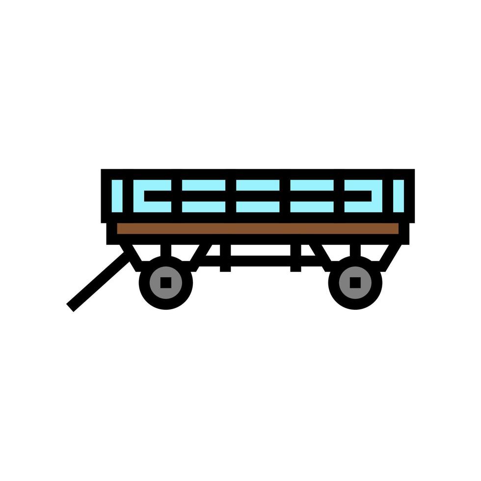 vagn gård färg ikon vektor illustration