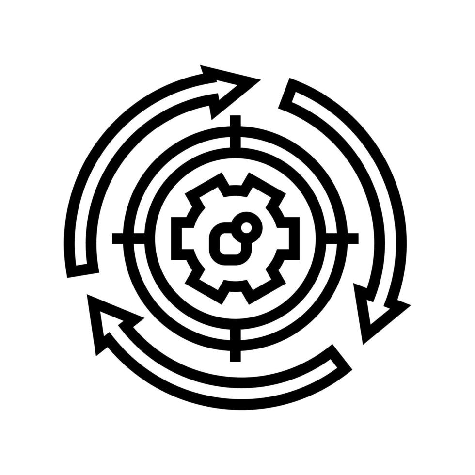 System Arbeitsprozess Linie Symbol Vektor Illustration