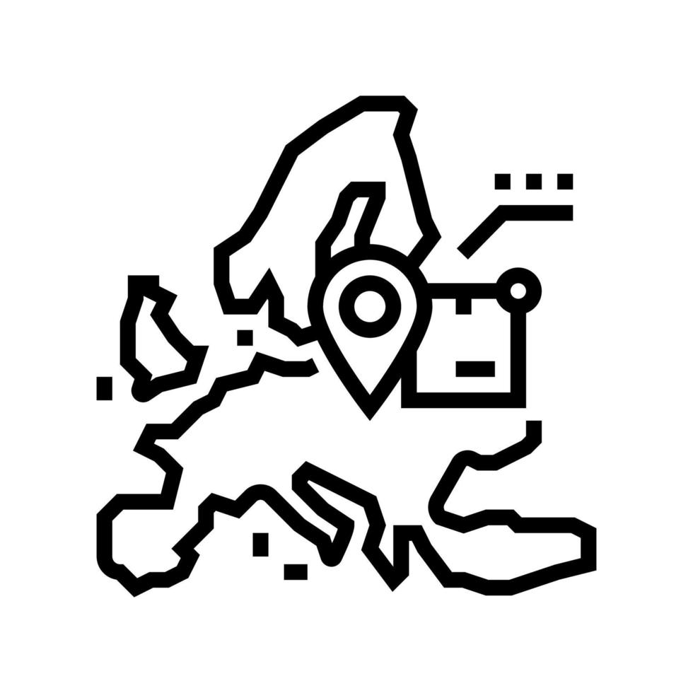 europa sendungsverfolgung linie symbol vektor illustration
