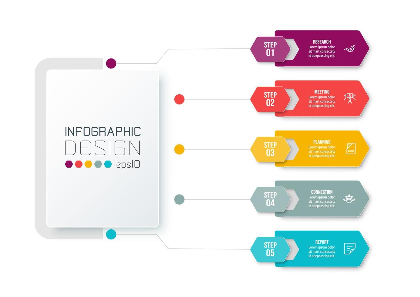 infographic mall affärsidé med diagram. vektor