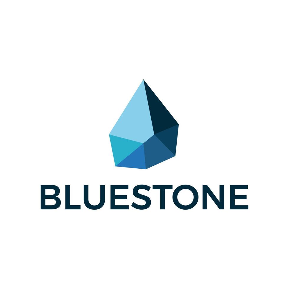 geometrische Logo-Vektorvorlage aus blauem Stein vektor