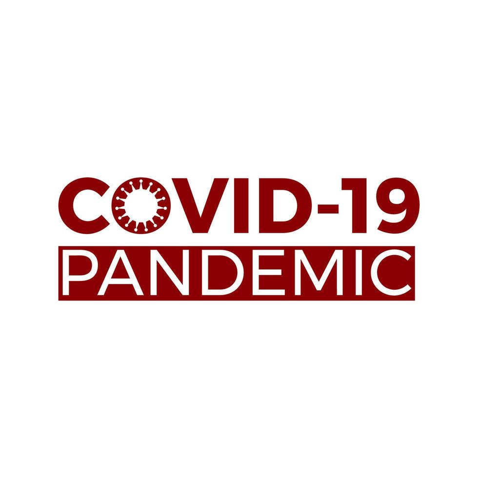 röd covid-19 pandemi logotyp symboltext vektor