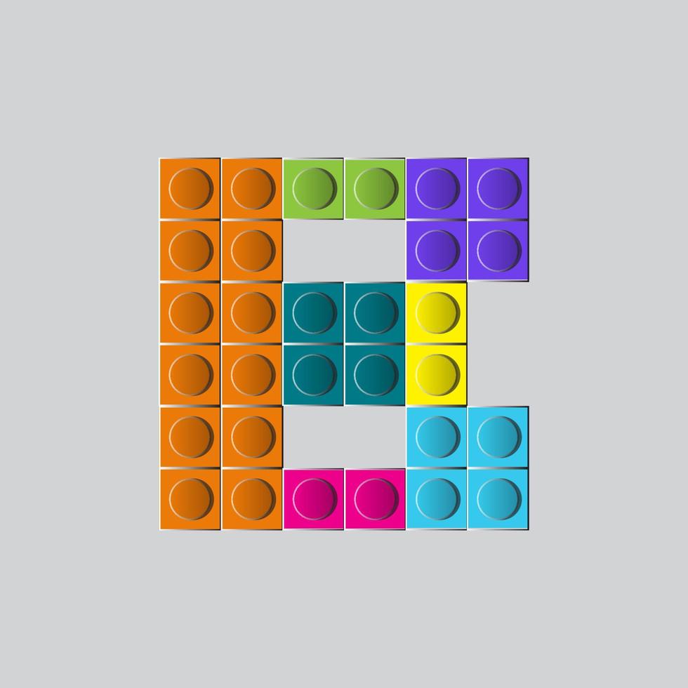 färgglada spelblock tegelleksaker teckensnitt typsnitt bokstaven a vektor