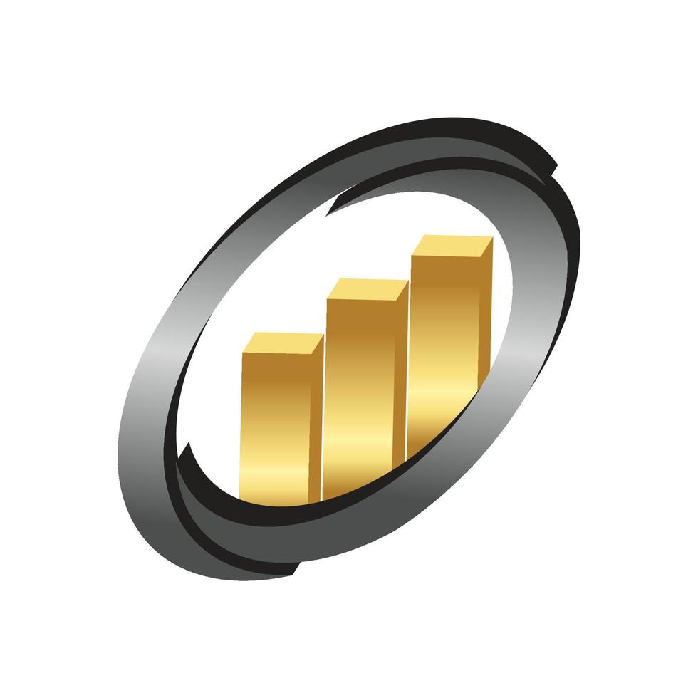 Gold-Einkommensbalken-Symbol-Logo-Vorlage vektor