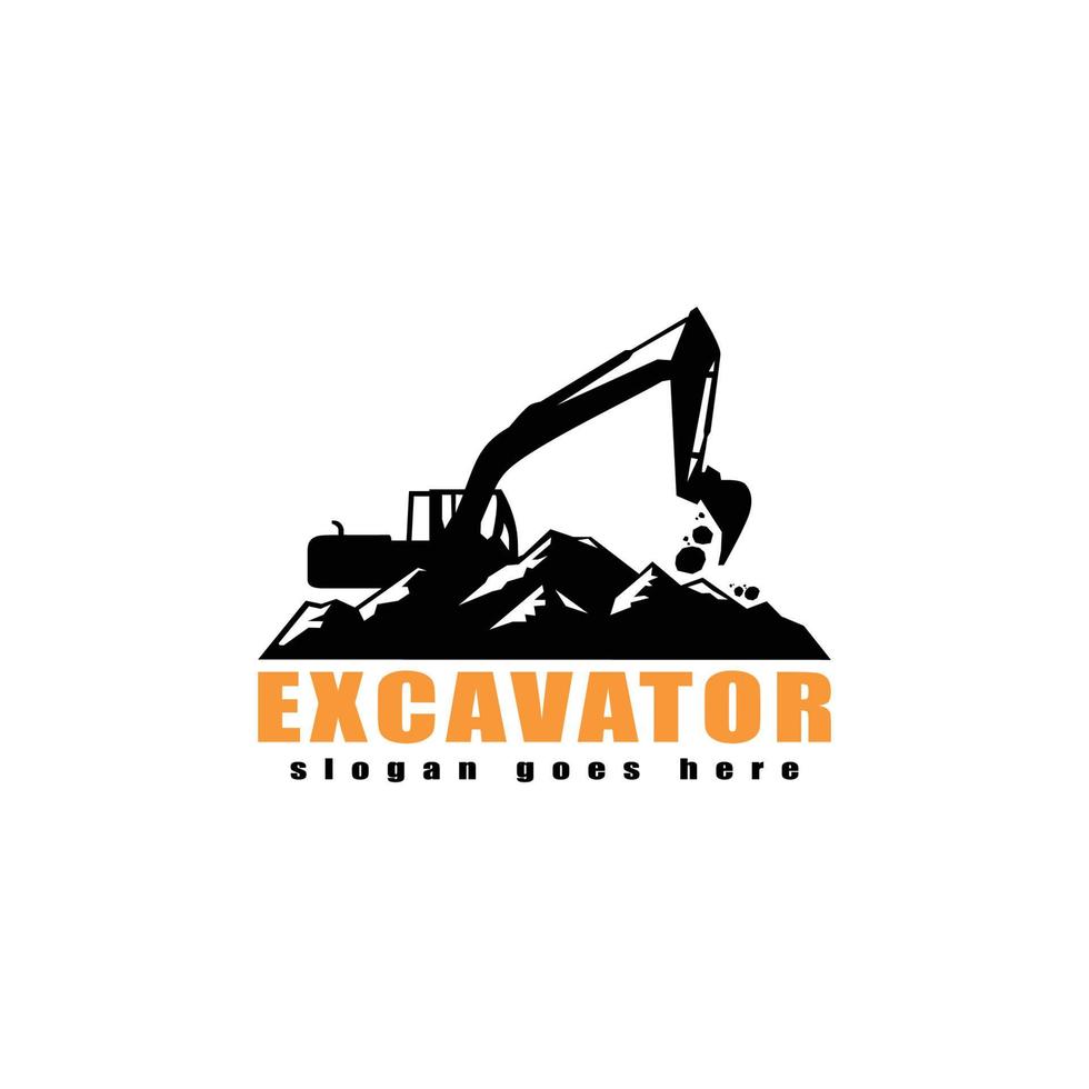 Bagger-Logo-Vorlage, schwere Ausrüstung für das Baulogo vektor