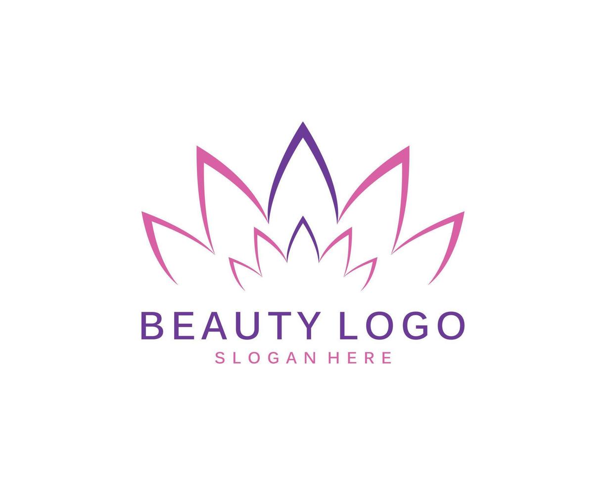 Lotusblumen-Logo. Vektor-Design-Vorlage von Lotus-Symbolen auf dunklem und rosafarbenem Hintergrund in flachem und umrissenem Stil mit goldenem Effekt für Öko-, Schönheits-, Spa-, Yoga- und Medizinunternehmen. vektor
