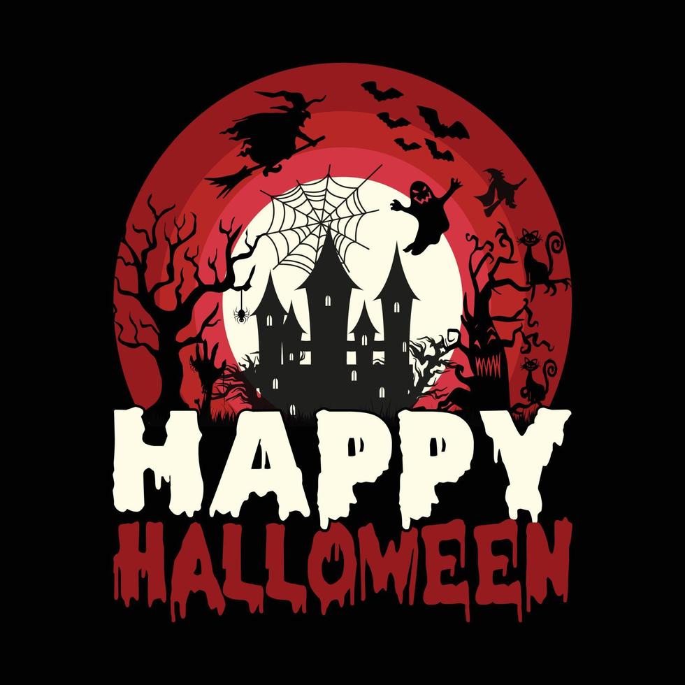 Halloween-T-Shirt-Design für Halloween-T-Shirt-Vektor vektor