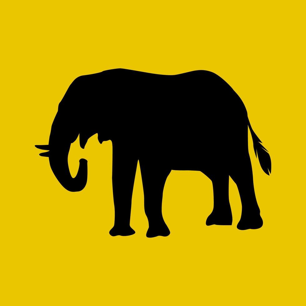 Silhouettenillustration eines Elefanten, der steht vektor
