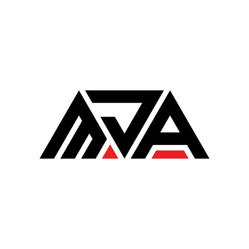 Mja-Dreieck-Buchstaben-Logo-Design mit Dreiecksform. Mja-Dreieck-Logo-Design-Monogramm. Mja-Dreieck-Vektor-Logo-Vorlage mit roter Farbe. mja dreieckiges Logo einfaches, elegantes und luxuriöses Logo. mja vektor