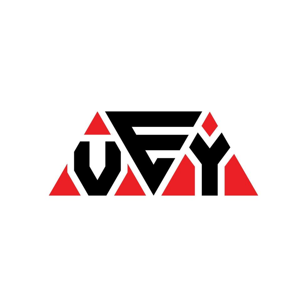 Vey-Dreieck-Buchstaben-Logo-Design mit Dreiecksform. Vey-Dreieck-Logo-Design-Monogramm. Vey-Dreieck-Vektor-Logo-Vorlage mit roter Farbe. Sehr dreieckiges Logo einfaches, elegantes und luxuriöses Logo. sehr vektor