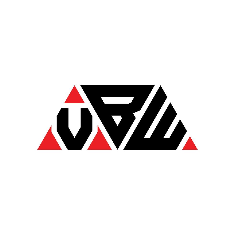 vbw triangel bokstavslogotypdesign med triangelform. vbw triangel logotyp design monogram. vbw triangel vektor logotyp mall med röd färg. vbw triangulär logotyp enkel, elegant och lyxig logotyp. vbw
