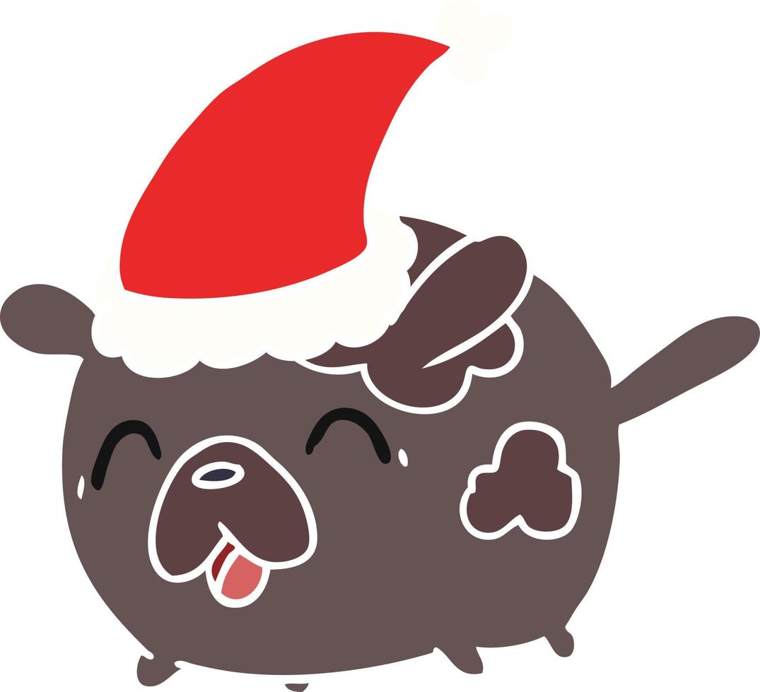 weihnachtskarikatur des kawaii hundes vektor