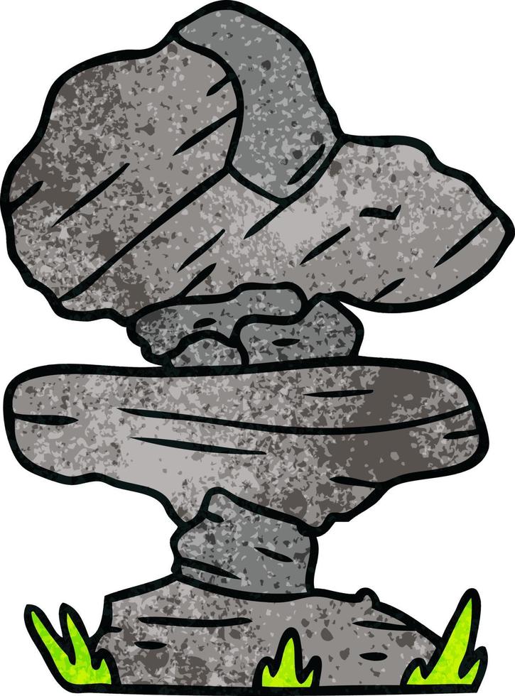 texturerat tecknad doodle av grå sten stenblock vektor
