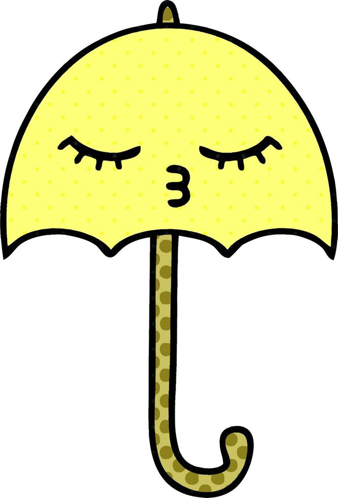 serietidning stil tecknad paraply vektor
