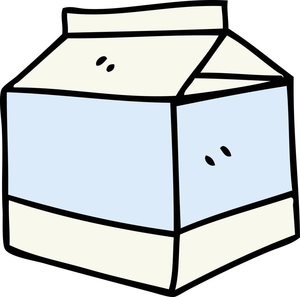 schrulliger handgezeichneter Cartoon schrulliger handgezeichneter Cartoon von Milch vektor