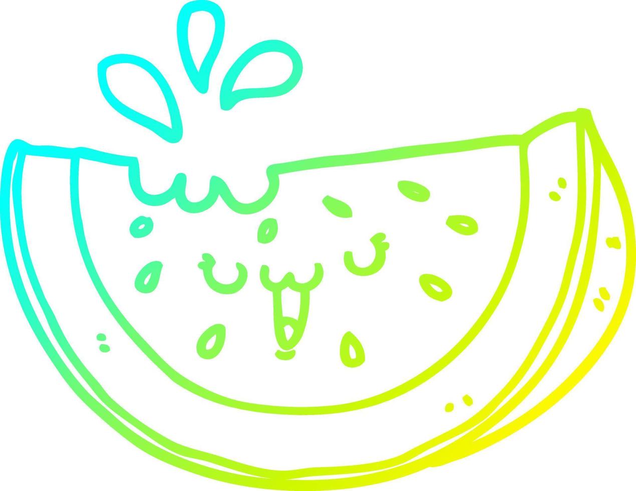 Kalte Gradientenlinie Zeichnung Cartoon Wassermelone vektor