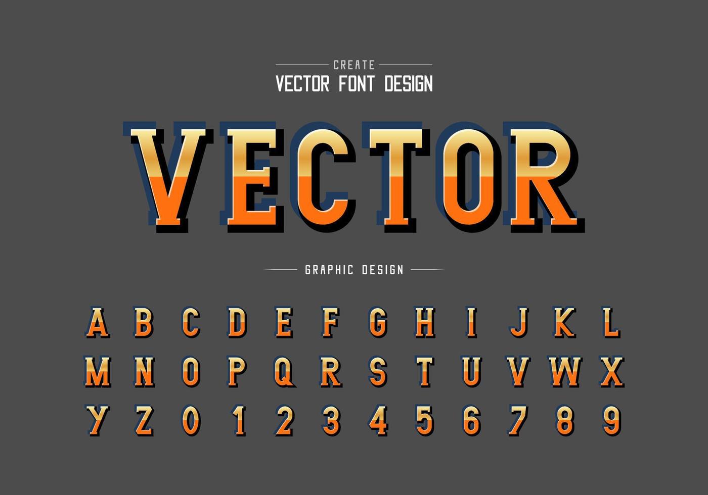 gradient teckensnitt och reflekterande alfabet vektor, skrivstil typsnitt bokstav och nummer design vektor
