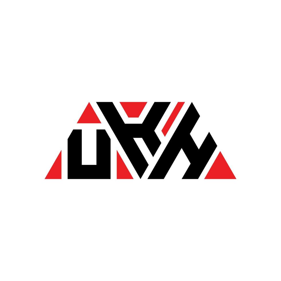 Ukh-Dreieck-Buchstaben-Logo-Design mit Dreiecksform. Ukh-Dreieck-Logo-Design-Monogramm. Ukh-Dreieck-Vektor-Logo-Vorlage mit roter Farbe. Ukh dreieckiges Logo einfaches, elegantes und luxuriöses Logo. äh vektor