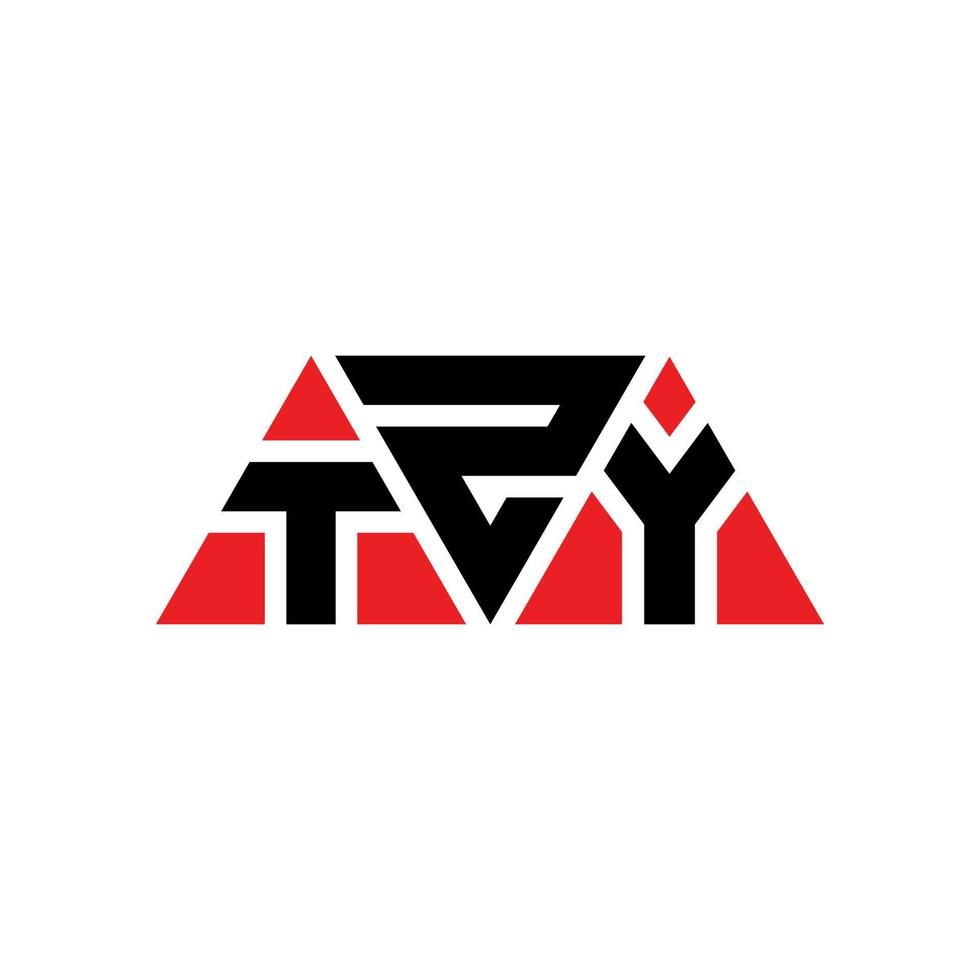 tzy-Dreieck-Buchstaben-Logo-Design mit Dreiecksform. Tzy-Dreieck-Logo-Design-Monogramm. Tzy-Dreieck-Vektor-Logo-Vorlage mit roter Farbe. tzy dreieckiges Logo einfaches, elegantes und luxuriöses Logo. tzy vektor