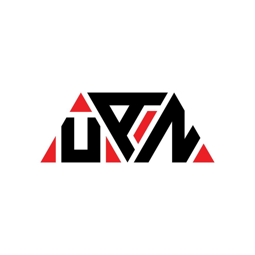 Uan-Dreieck-Buchstaben-Logo-Design mit Dreiecksform. Uan-Dreieck-Logo-Design-Monogramm. Uan-Dreieck-Vektor-Logo-Vorlage mit roter Farbe. uan dreieckiges Logo einfaches, elegantes und luxuriöses Logo. uan vektor