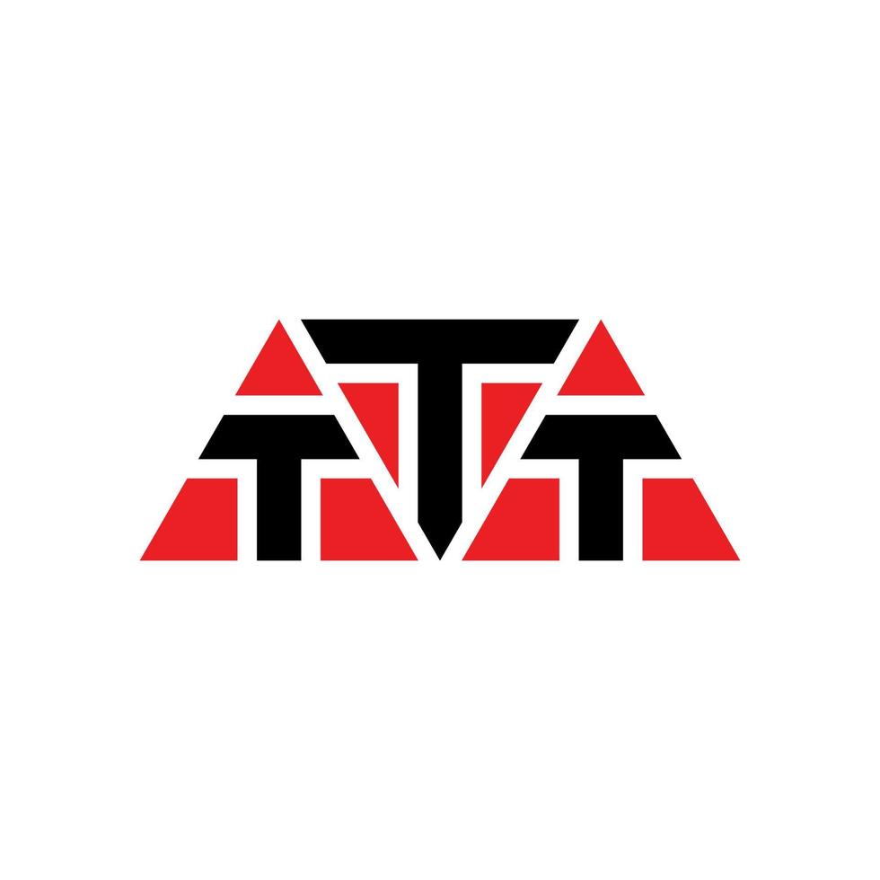 ttt-Dreieck-Buchstaben-Logo-Design mit Dreiecksform. TTT-Dreieck-Logo-Design-Monogramm. TTT-Dreieck-Vektor-Logo-Vorlage mit roter Farbe. ttt dreieckiges Logo einfaches, elegantes und luxuriöses Logo. ttt vektor