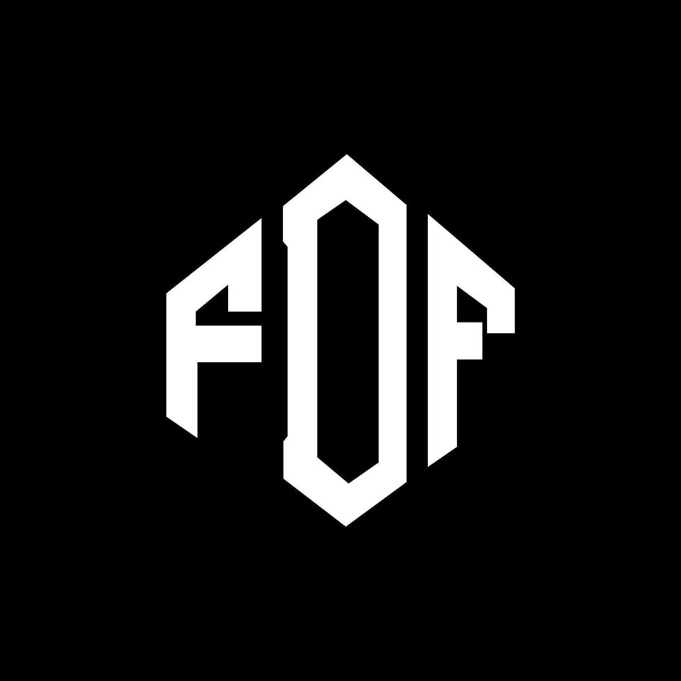 fdf bokstavslogotypdesign med polygonform. fdf polygon och kubform logotypdesign. fdf hexagon vektor logotyp mall vita och svarta färger. fdf monogram, affärs- och fastighetslogotyp.