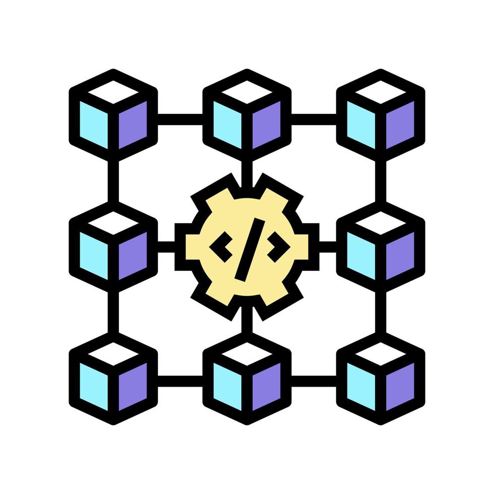 data lagra utrustning färg ikon vektor illustration