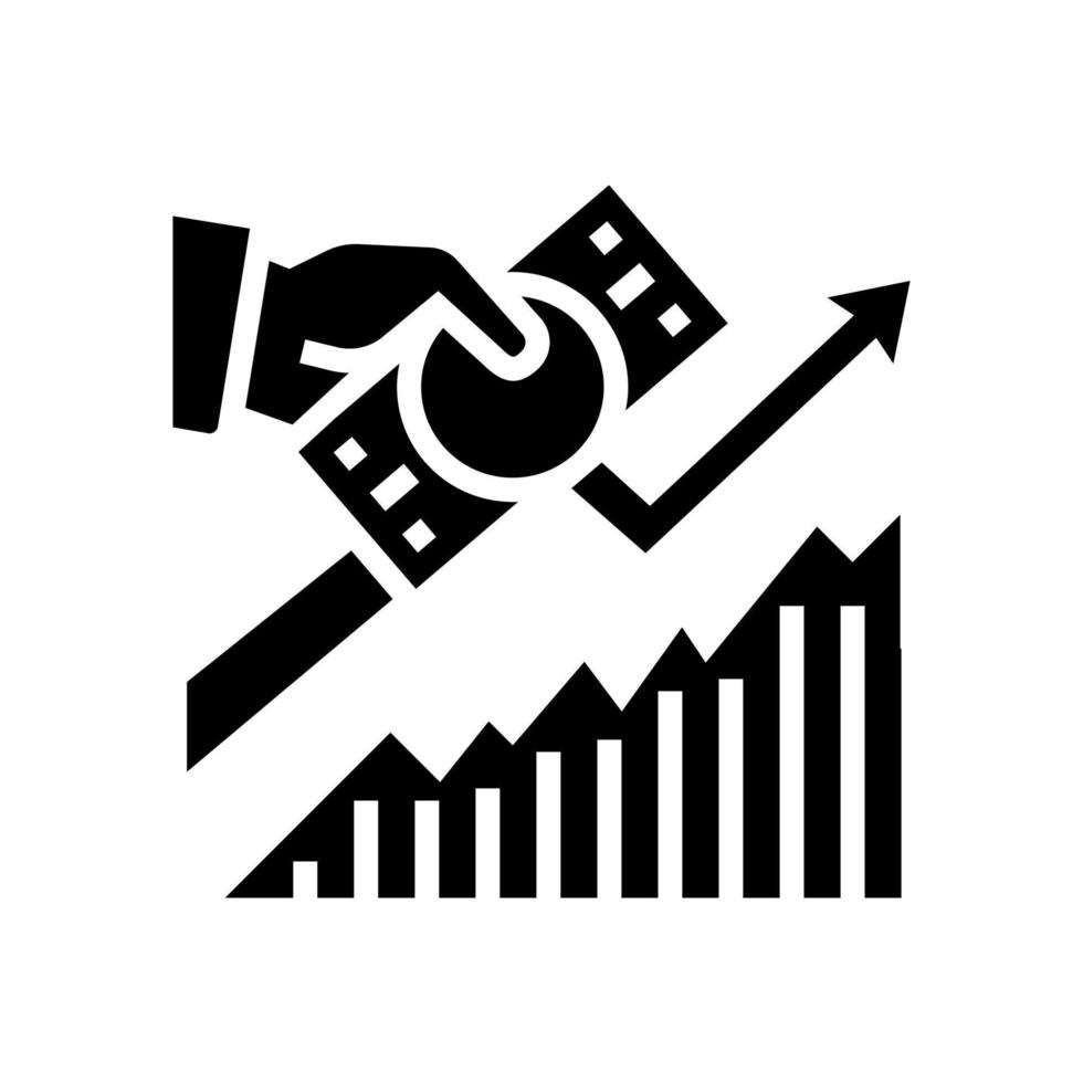 vinsttillväxt glyfikon vektorillustration vektor
