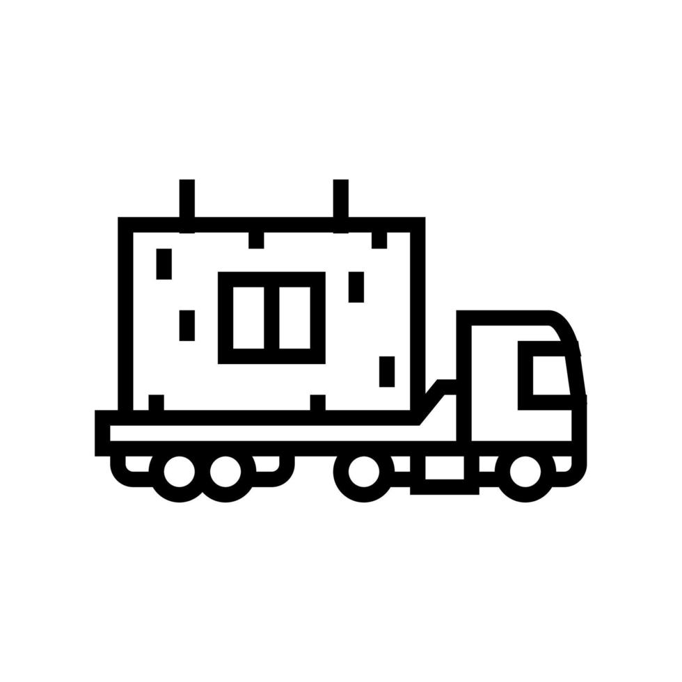 Transport Hausbau Linie Symbol Vektor Illustration