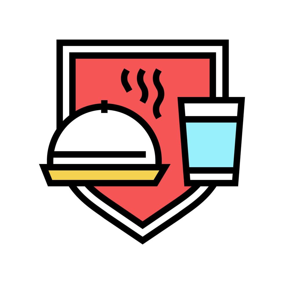 mat och vatten trygghet sociala problem färg ikon vektor illustration